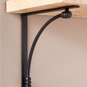 Pair of Anthropologie Constance Shelf Brackets Matte Black 9”H x 9” Projection